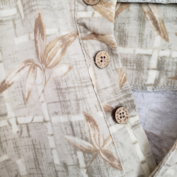 Batek Bay Leaf Print Large Cotton Polo - Picture 3 of 5